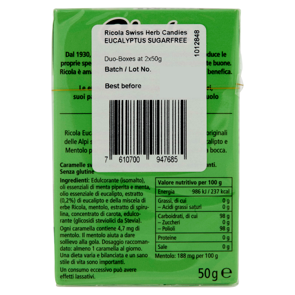 Ricola Eucaliptolo 2 x 50 g
