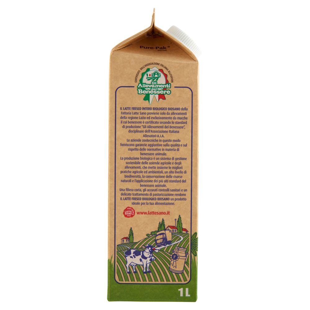 Fattoria Latte Sano BioSano latte fresco Biologico Intero Pastorizzato 1 L