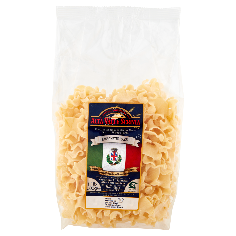 Pastificio Artigianale Alta Valle Scrivia Pasta di Semola di Grano Duro Lasagnette Ricce 500 g
