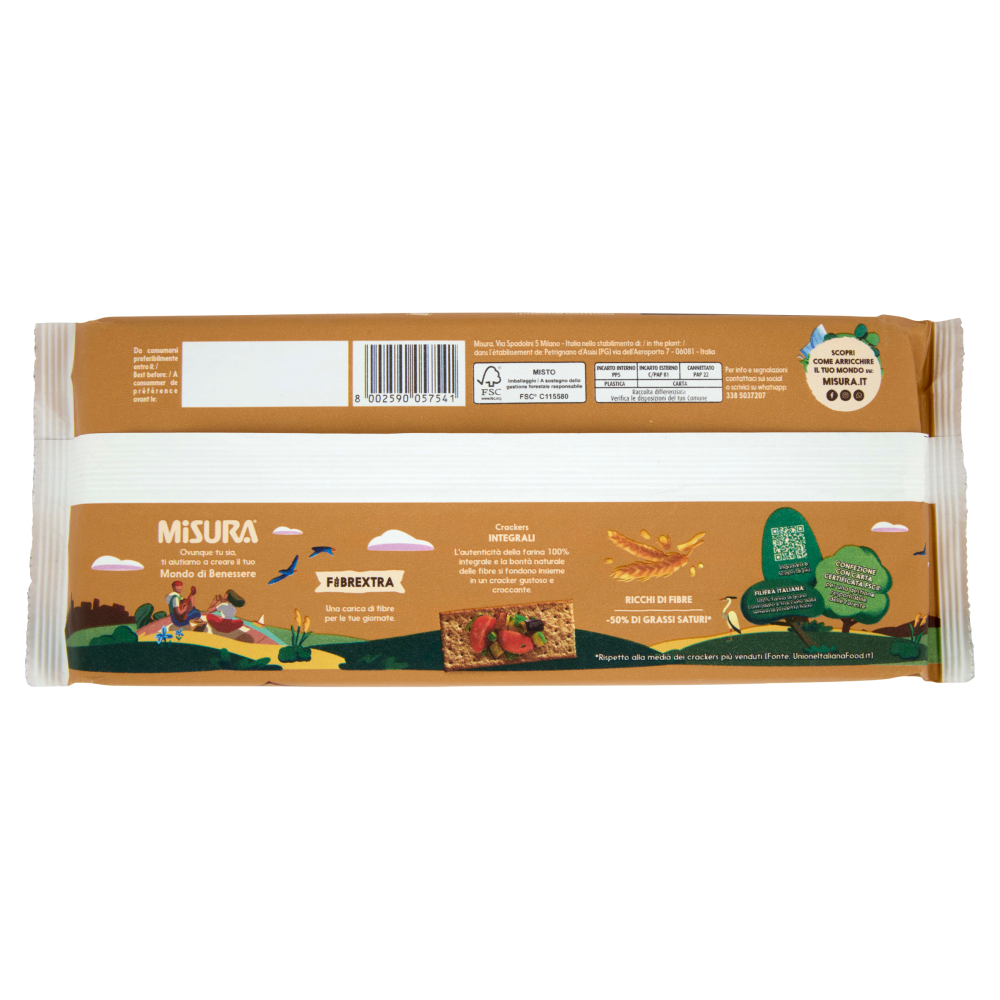 Misura Fibrextra Crackers Integrali 385 g