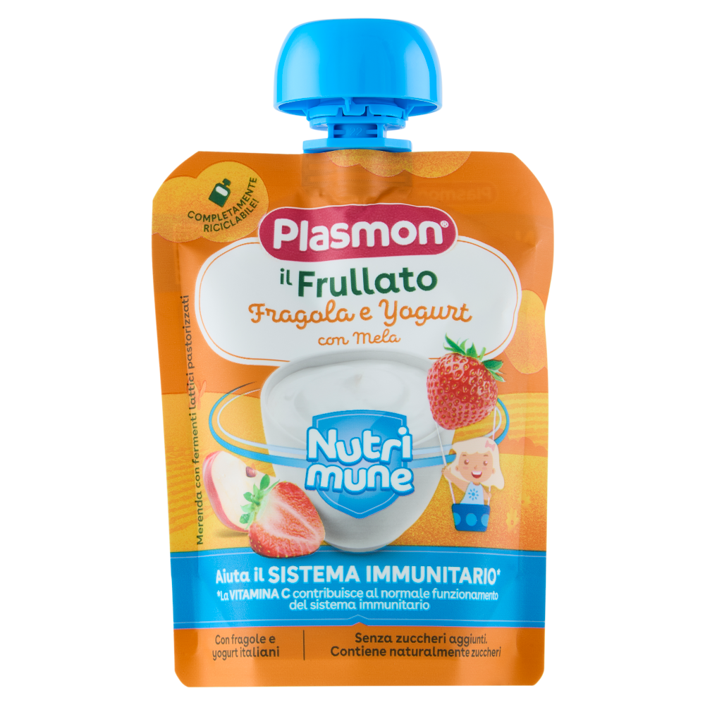 Plasmon il Frullato Nutri mune Fragola e Yogurt con Mela 85 g