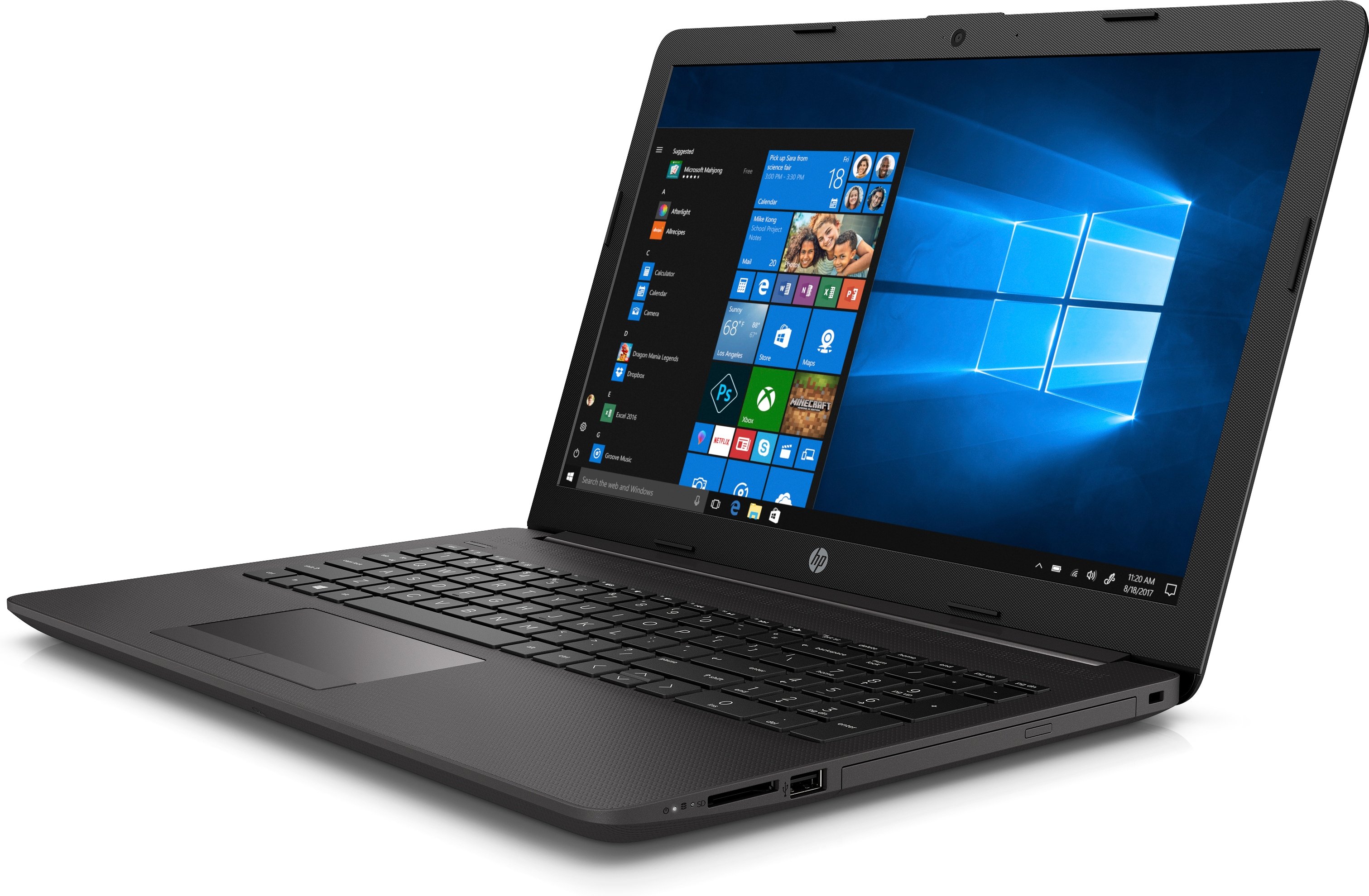 HP 250 G7 bærbar PC Intel® Core™ i3 i3-8130U Computer portatile 39,6 cm (15.6") HD 4 GB DDR4-SDRAM 256 GB SSD Wi-Fi 5 (802.11ac) Windows 10 Home Nero