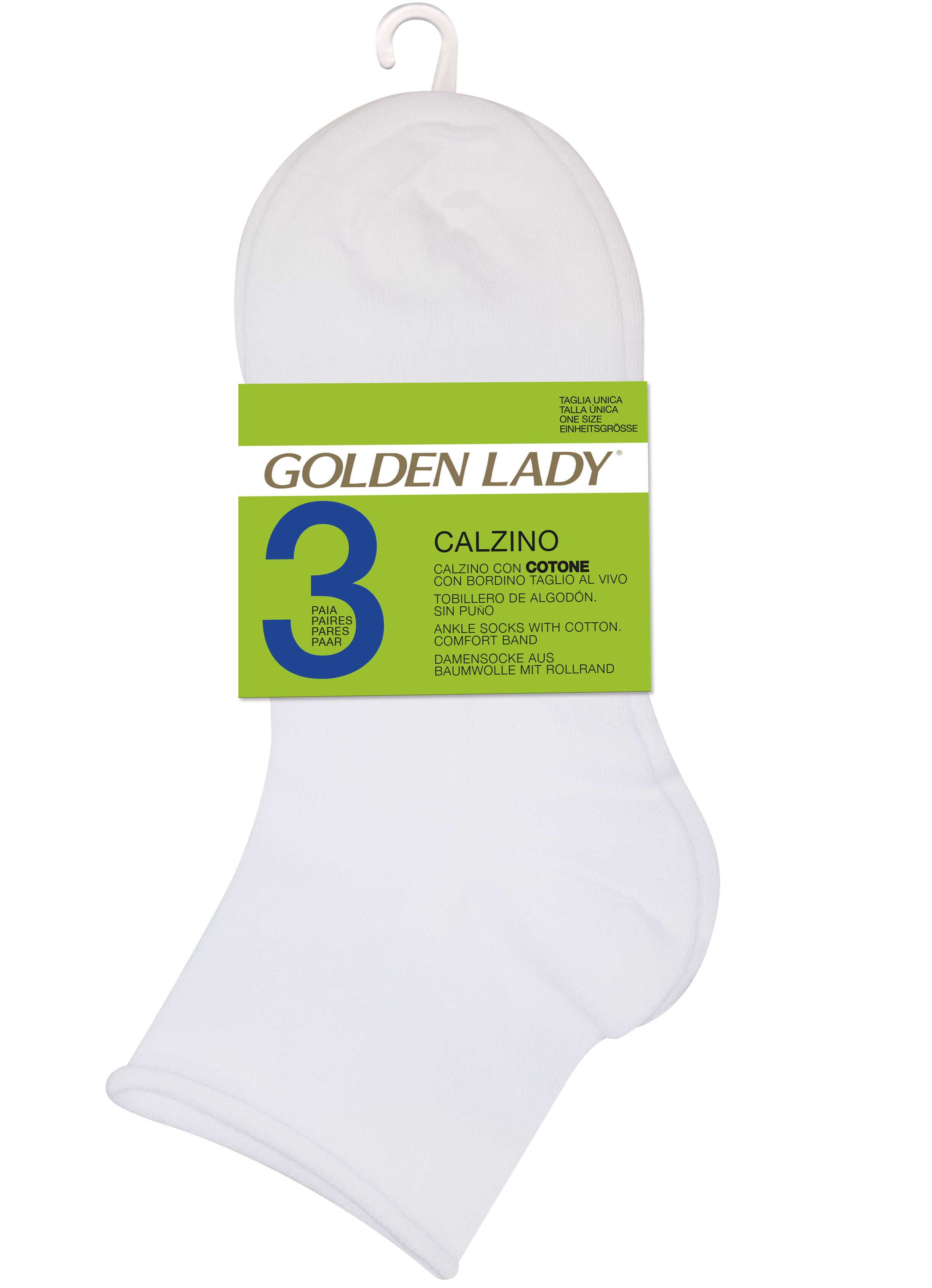 Golden Lady 3 calzini sporty bianco Femmina Calzini per squadra 3 paio/a