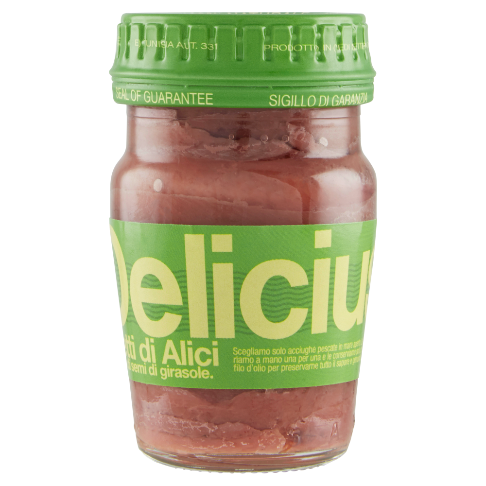 Delicius Filetti di Alici in olio di semi di girasole 80 g
