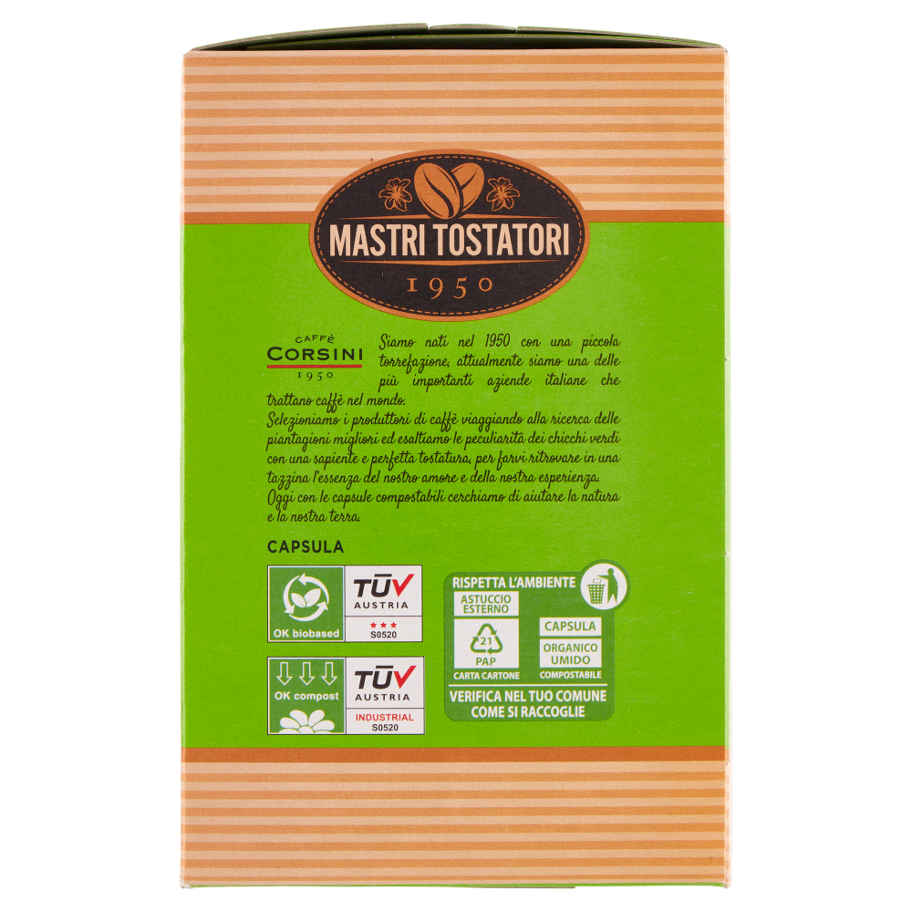 Mastri Tostatori 50 Capsule Compostabili Compatibili Nespresso Classico Italiano 260 g