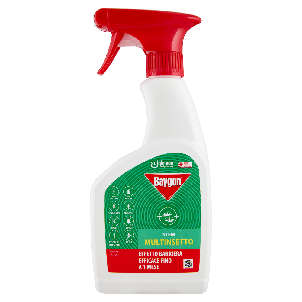 Baygon Multinsetto Trigger Insetticida, Azione rapida, effetto barriera 1 mese, 1 Trigger da 500 ml