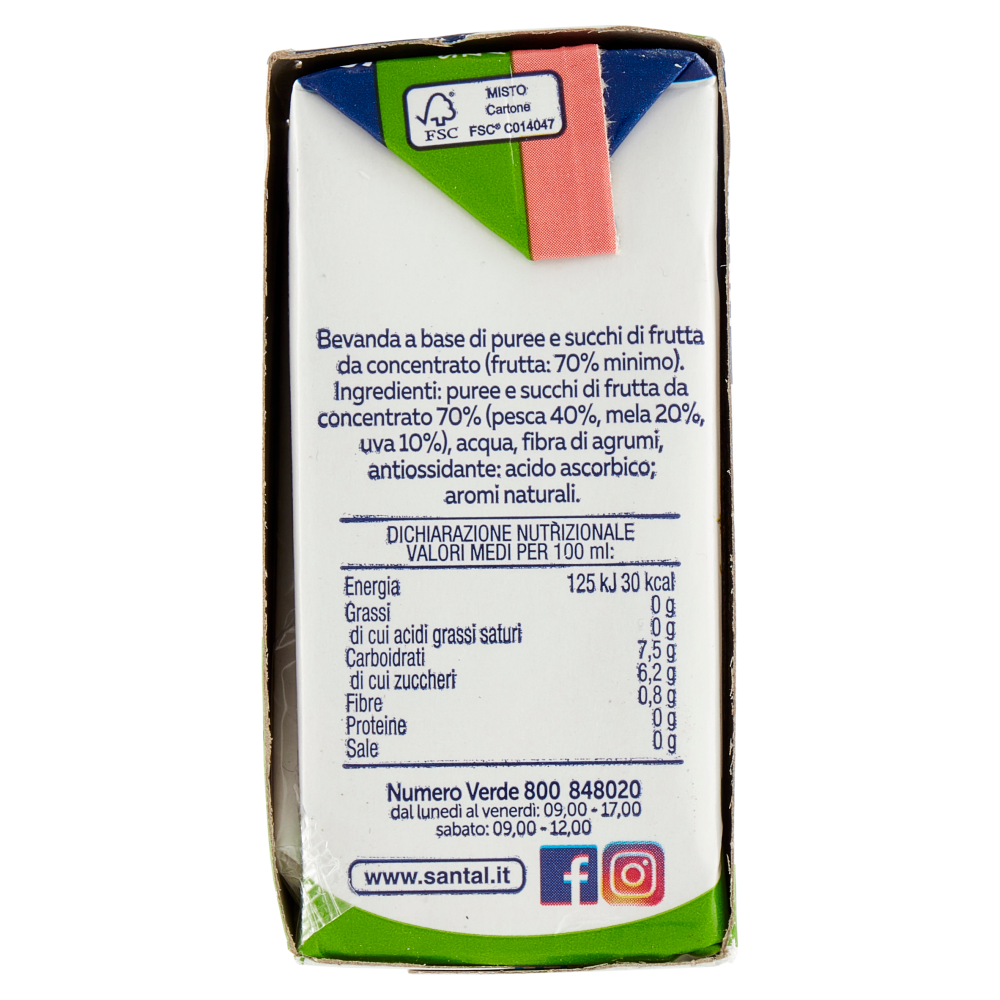 Santàl Dolce di Natura pesca Senza Zuccheri Aggiunti 3 x 200 ml