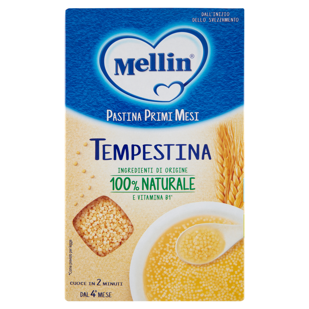 MELLIN Pastina 100% Naturale Tempestina con farina Grano Tenero 320 g
