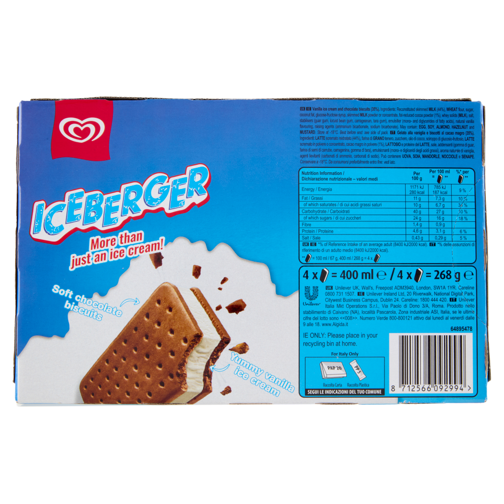 Algida Iceberger 4 gelati 268 g