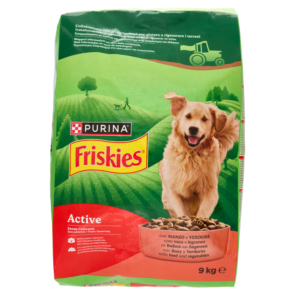 PURINA FRISKIES Active Manzo e Verdure 9kg