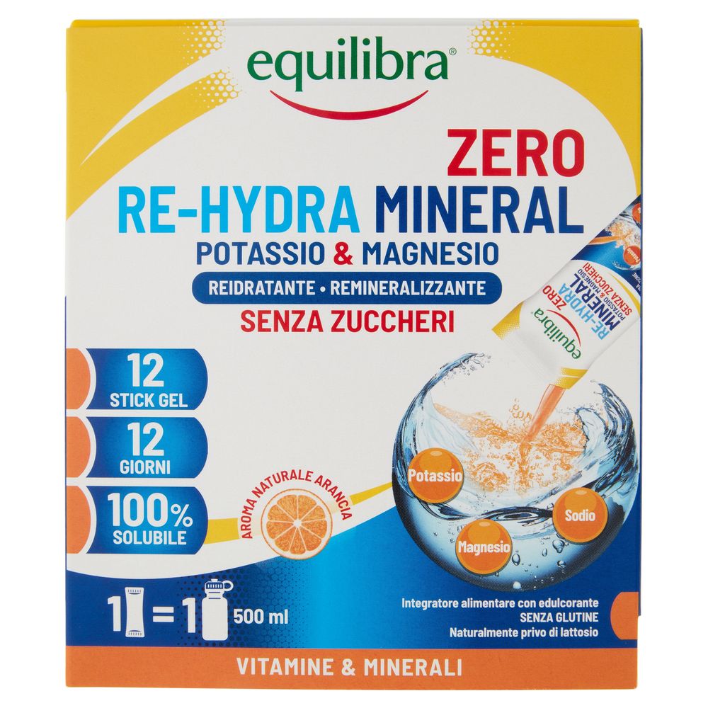 Equilibra Re-Hydra Mineral Zero Potassio e Magnesio Stick Gel 12 x 30 ml