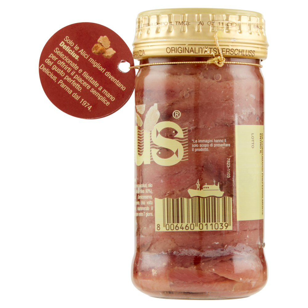 Delicius Filetti di Alici in olio aromatizzato al Tartufo Bianco 100 g
