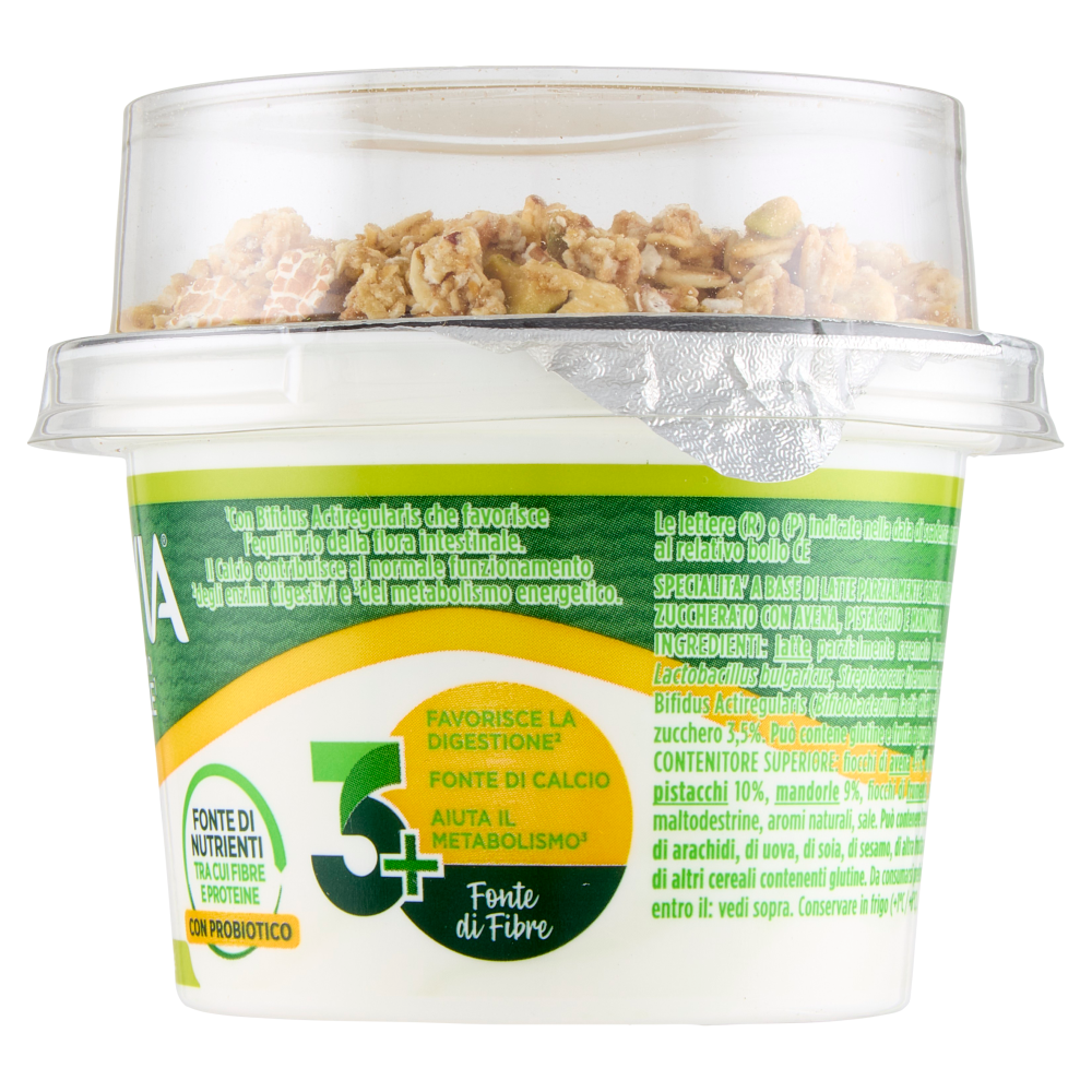 ACTIVIA Fibre Mix&Go con Probiotico Bifidus, Yogurt Bianco con Avena, Pistacchio e Mandorle, 170g