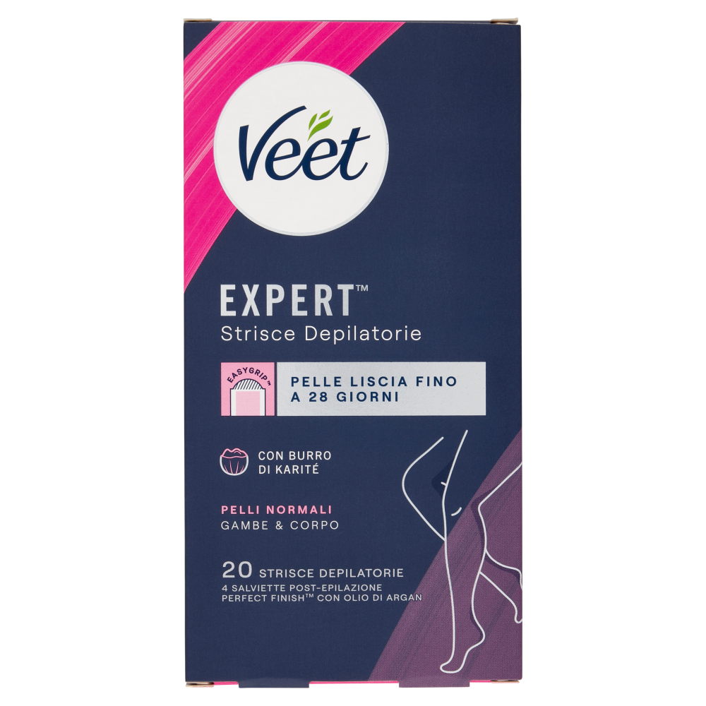 Veet Expert Strisce Corpo e Gambe Pelli Normali, 20 strisce