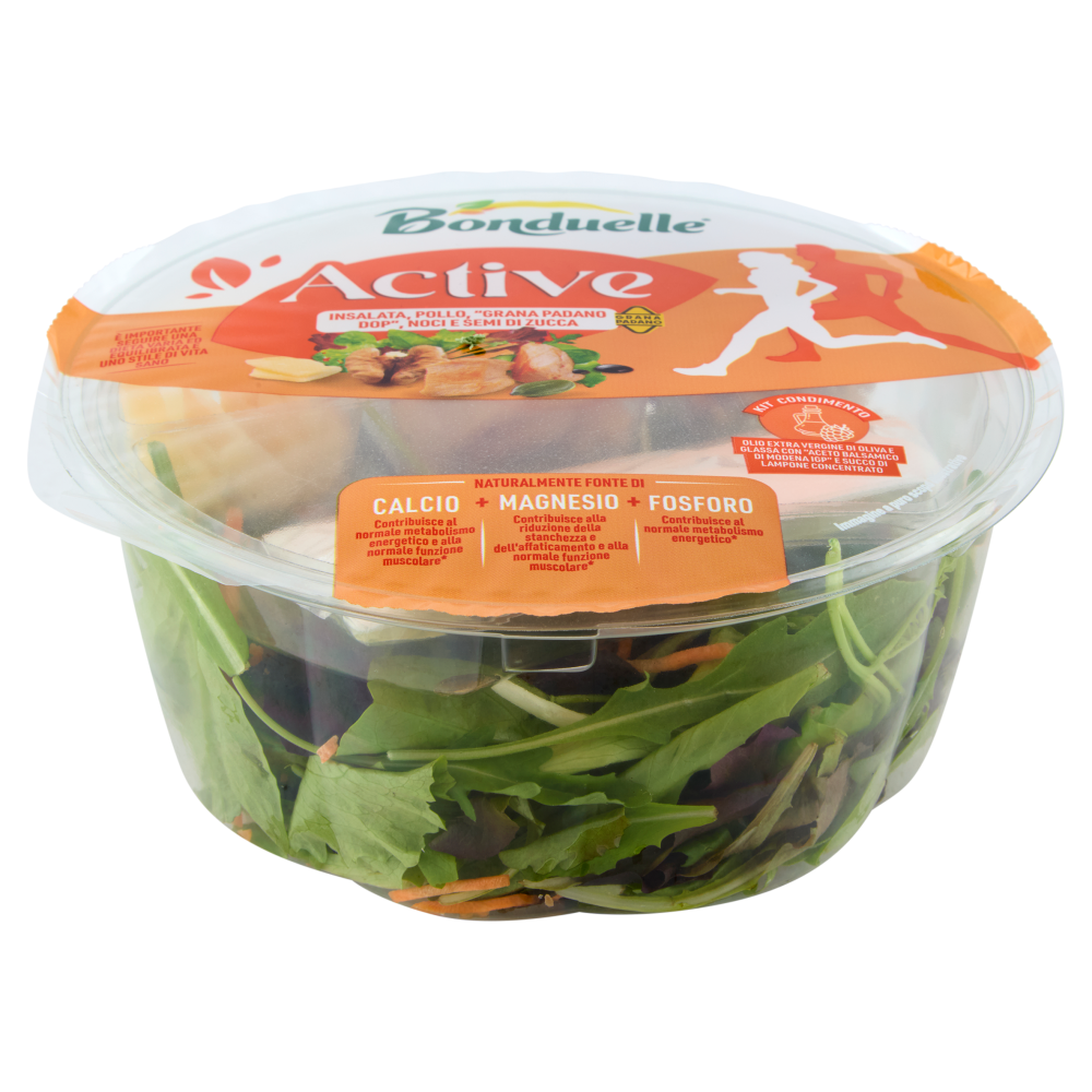 Bondulle Active Insalata, Pollo,"Grana Padano DOP", Noci e Semi di Zucca 130 g