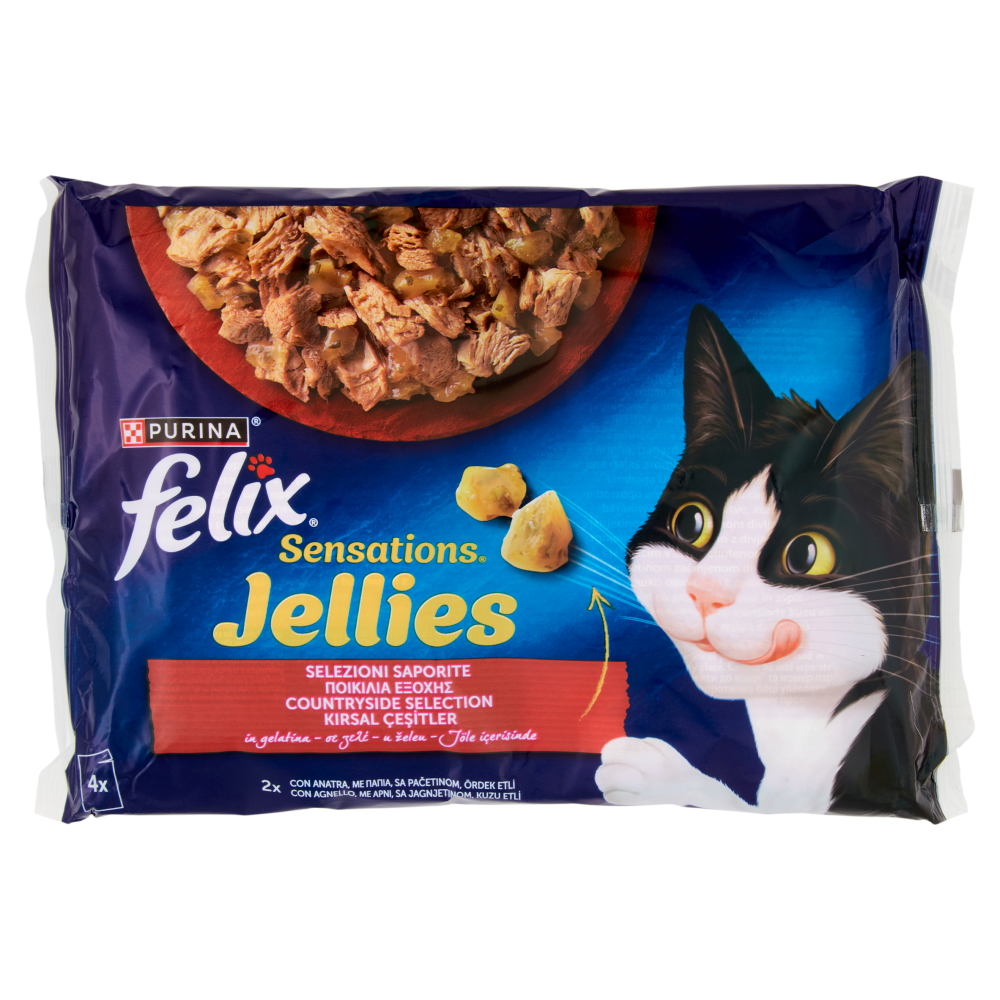 FELIX Sensations Jellies Selezioni Saporite in gelatina Anatra, Agnello 4x85g