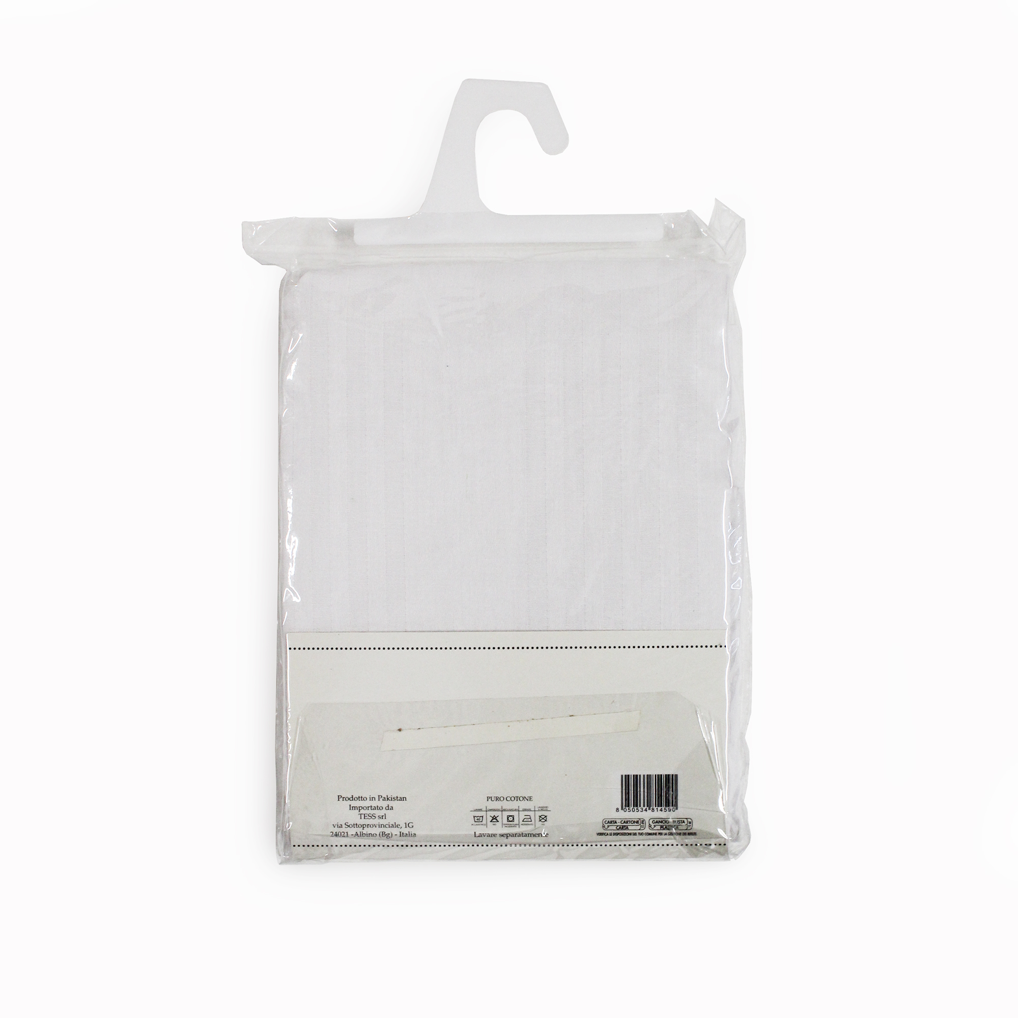 TESS White & White Set 2 copriguanciali con zip, 50x80 cm, 100% cotone