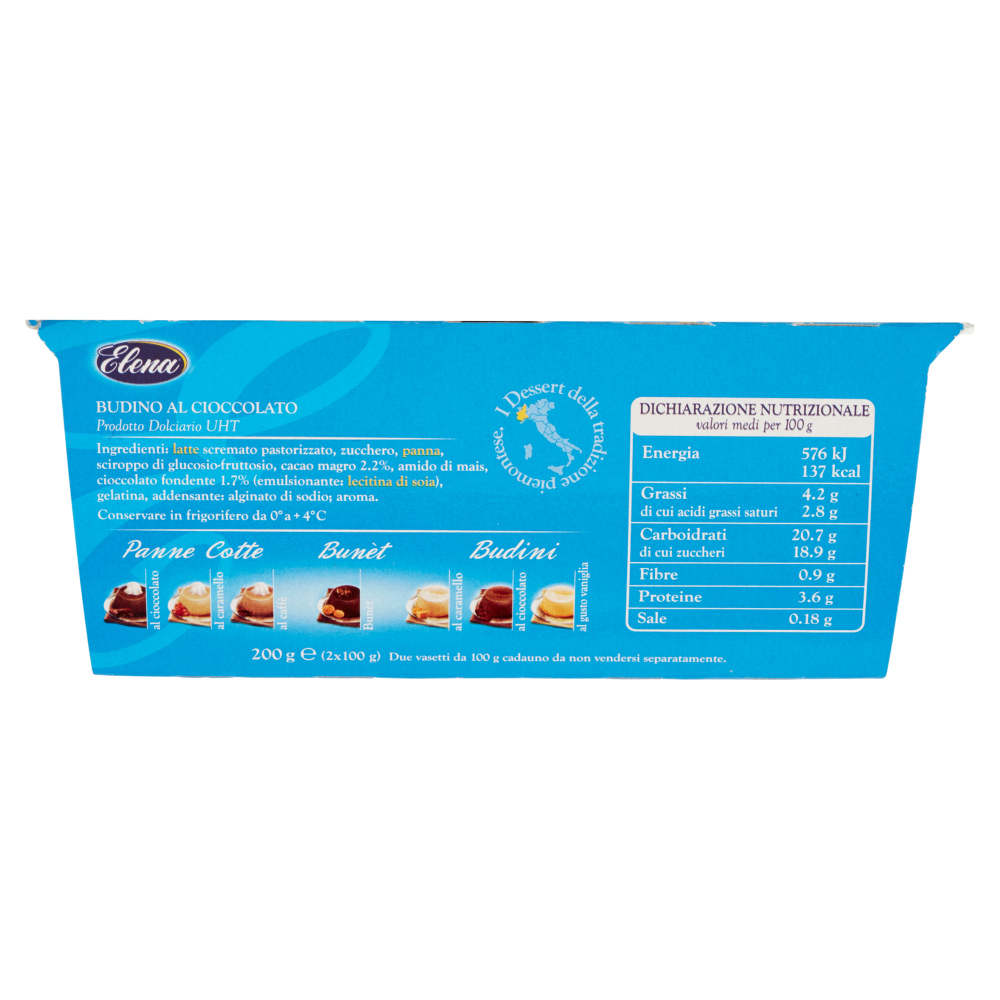 Elena Budino al cioccolato 2 x 100 g