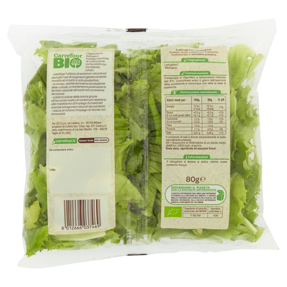 Carrefour Bio Insalatina Lattughino 80 g