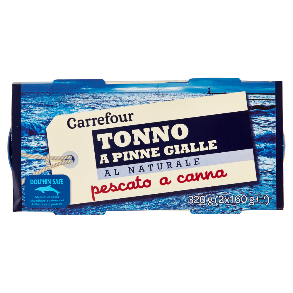 Carrefour Tonno a Pinne Gialle al Naturale pescato a canna 2 x 160 g