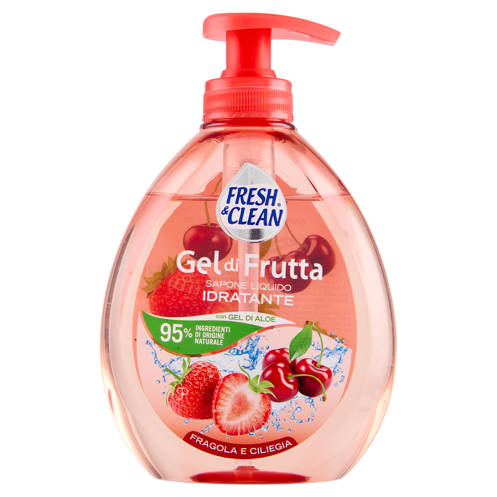 Fresh & Clean Gel di Frutta Sapone Liquido Idratante Fragola e Ciliegia 300 ml