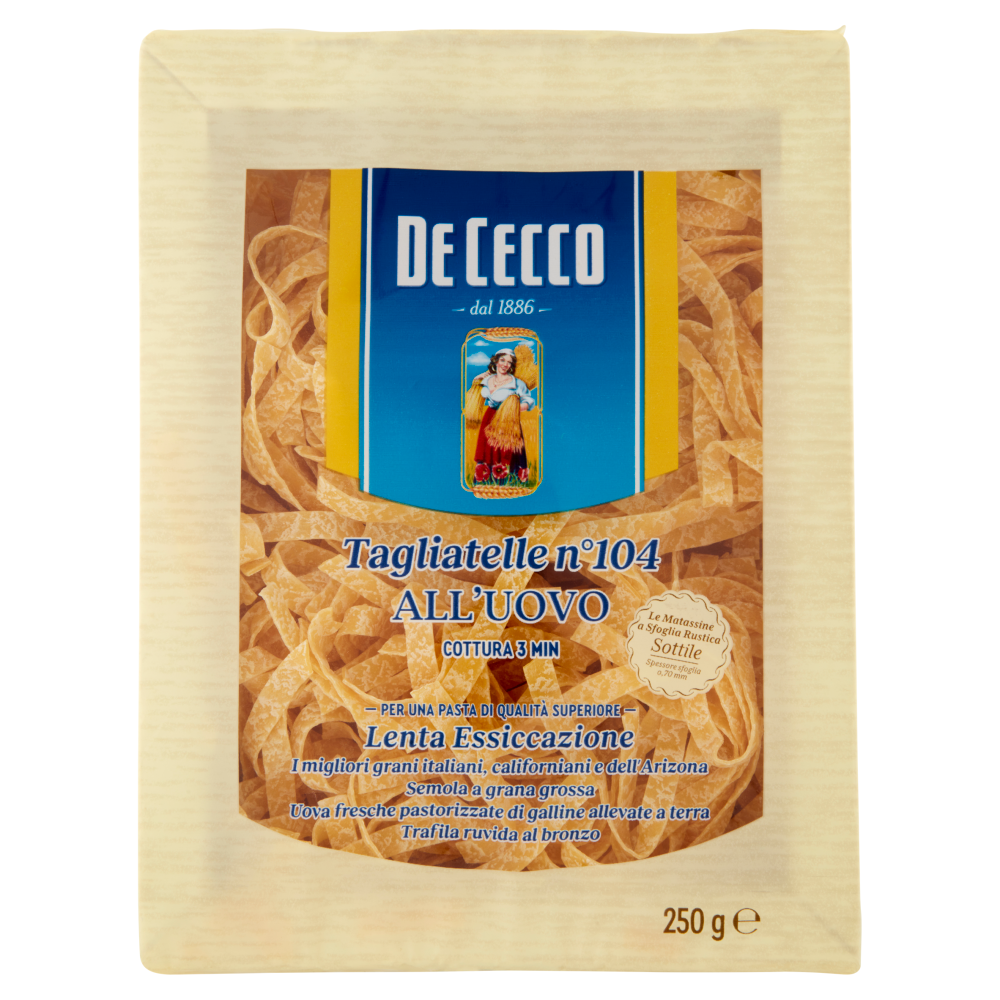 De Cecco Tagliatelle n° 104 all'Uovo 250 g Carrefour