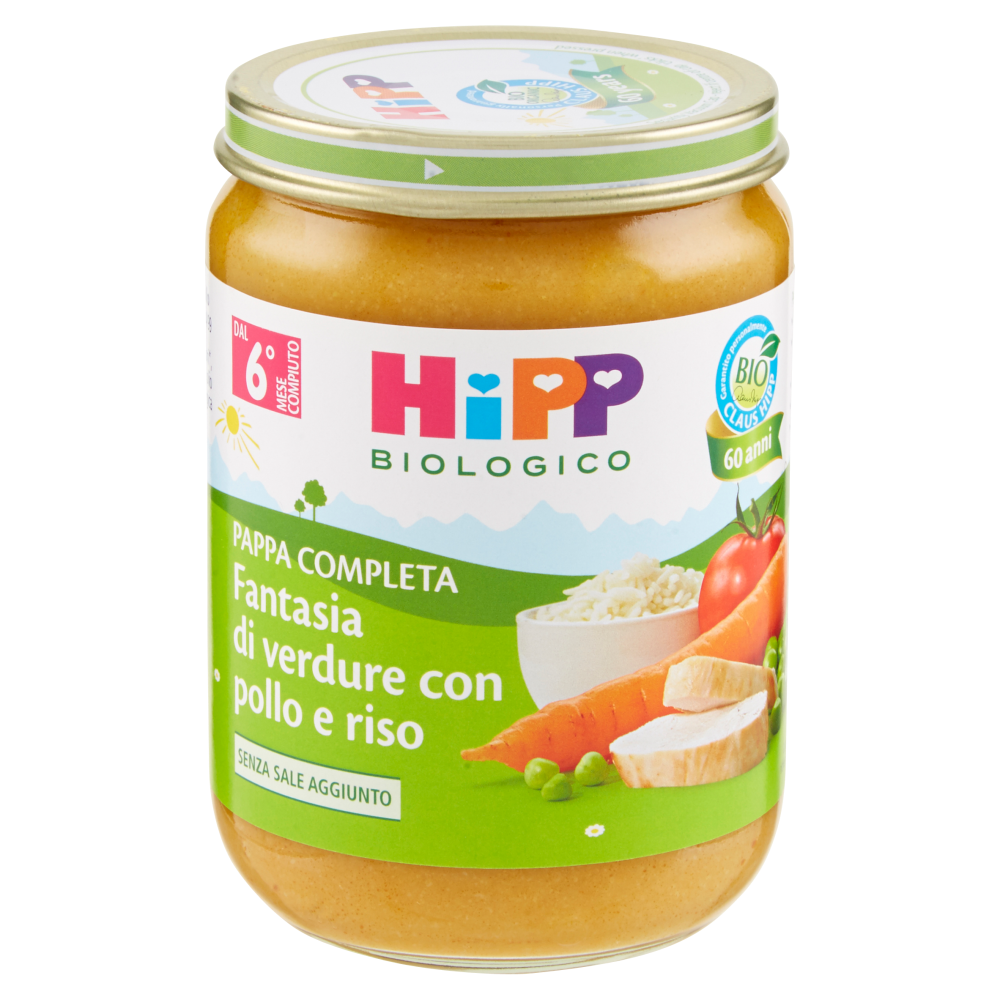 HiPP Biologico Pappa Completa Fantasia di verdure con pollo e riso 190 g