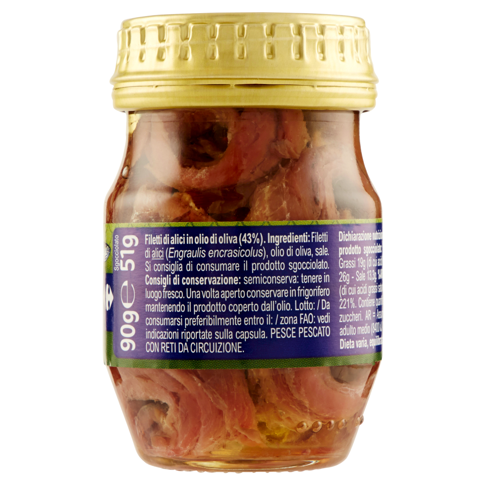 Carrefour Filetti di Alici Arrotolati in olio d'oliva 90 g