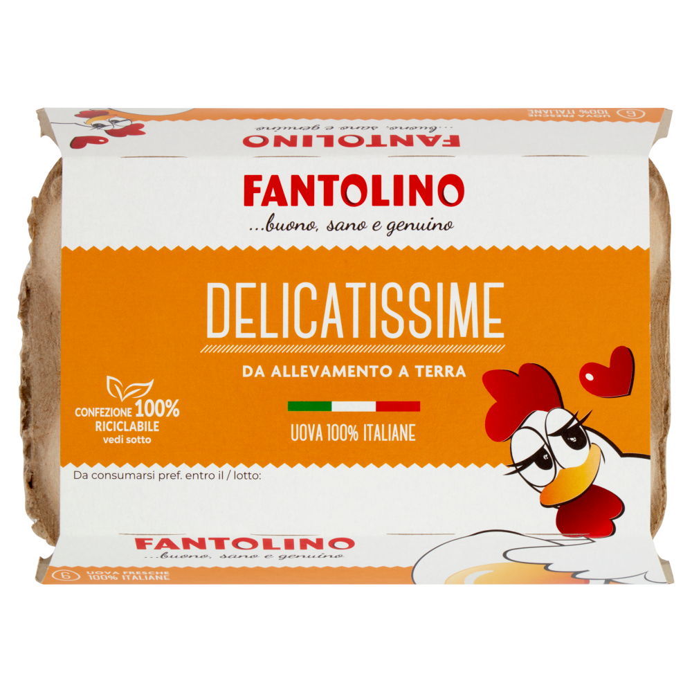 Fantolino Delicatissime 6 Uova Fresche da Allevamento a Terra 330 g