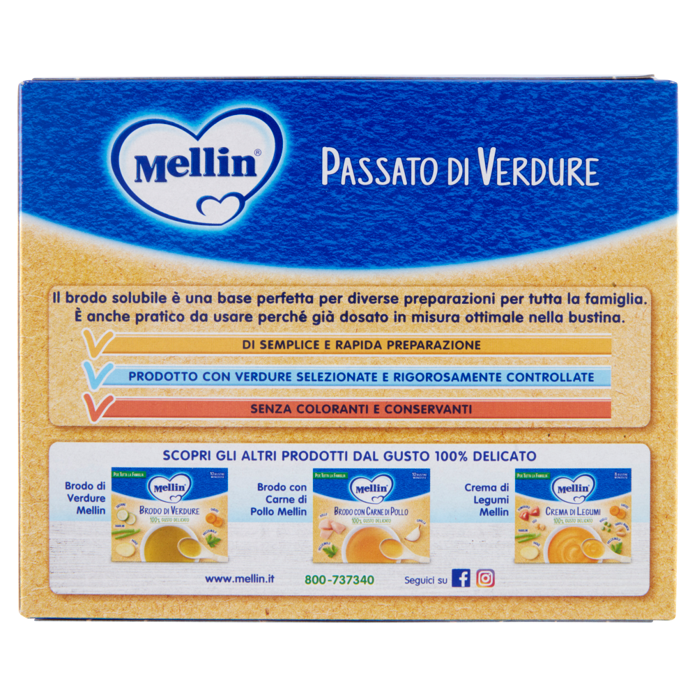 MELLIN Passato di verdure (8 bustine monodose da 13g) 104 g