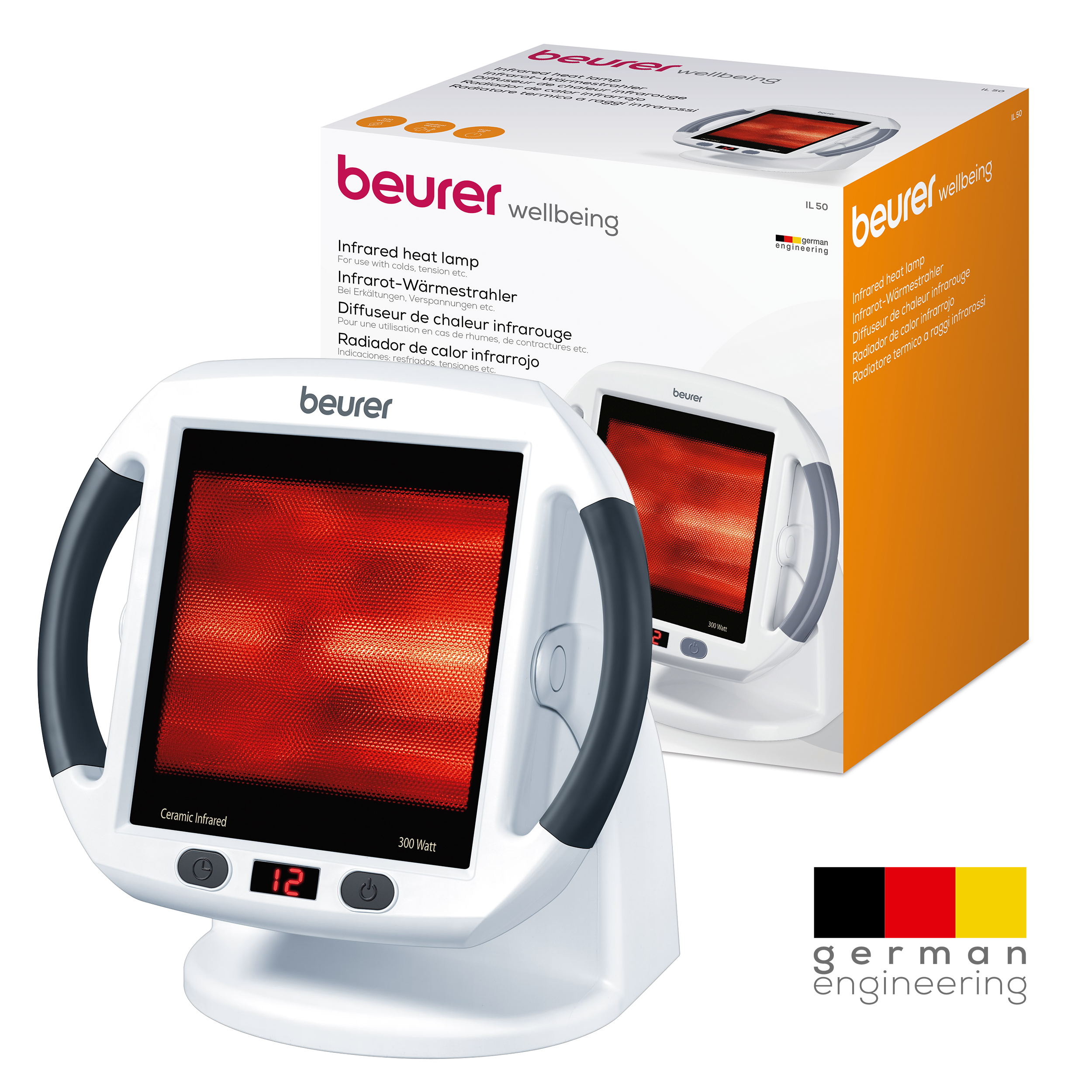 Beurer IL 50 - Lampada a Raggi Infrarossi efficace per il trattamento di Contratture Muscolari e Malanni di Stagione