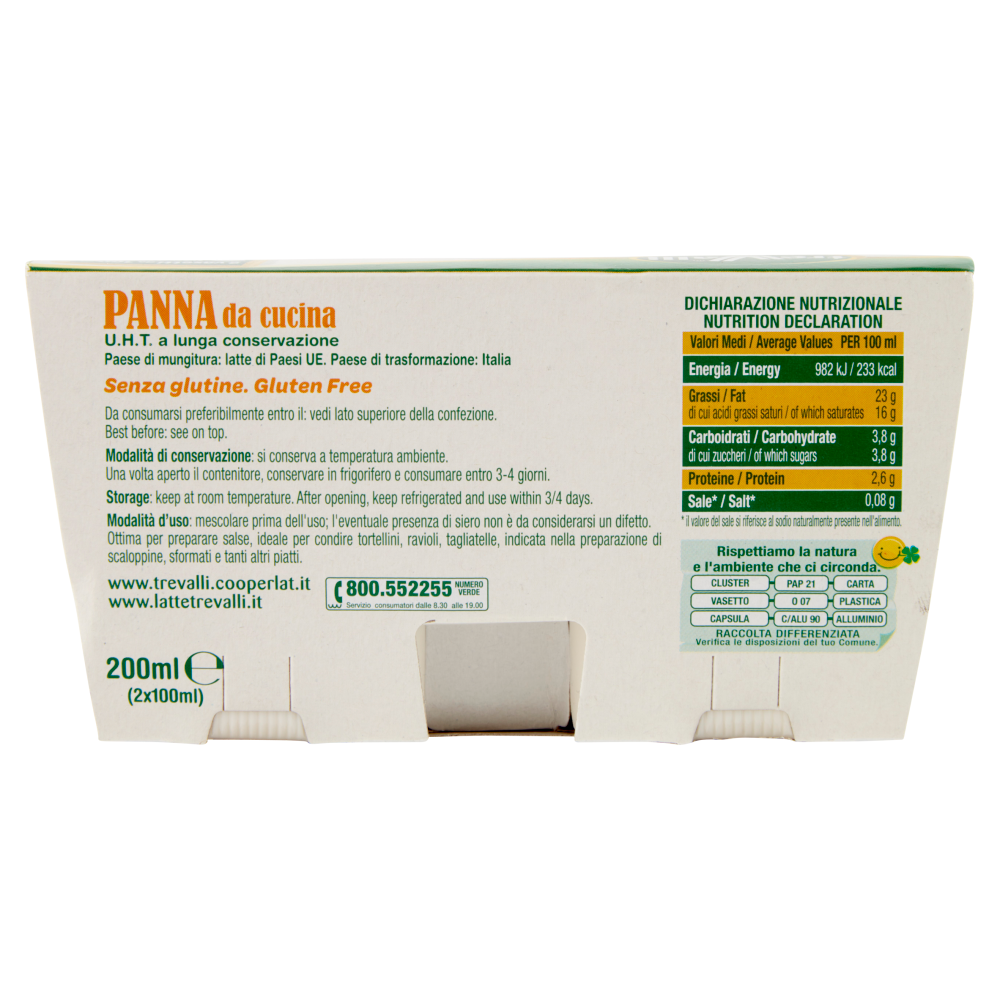 treValli Panna da cucina 2 x 100 ml