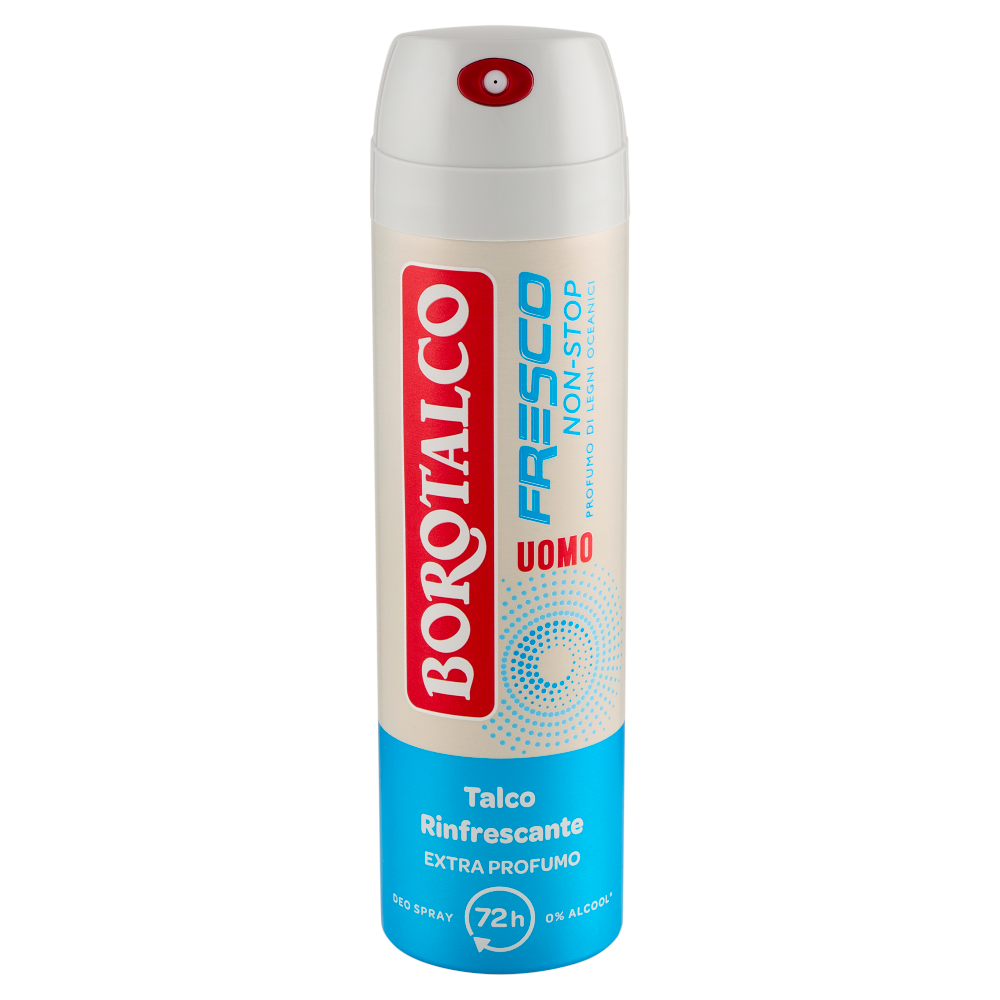 Borotalco Uomo Fresco Non-Stop Profumo di Legni Oceanici Deo Spray 150 ml