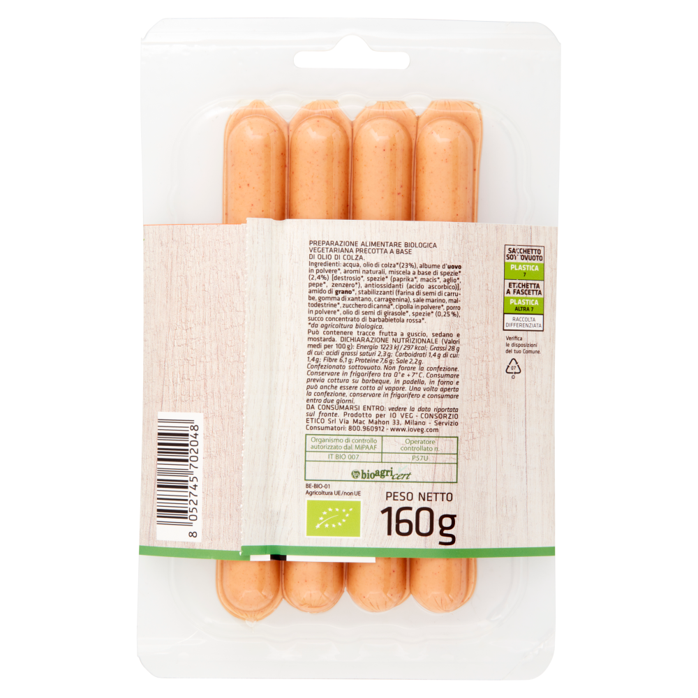 io VEG Wurstel Vegetariano 160 g