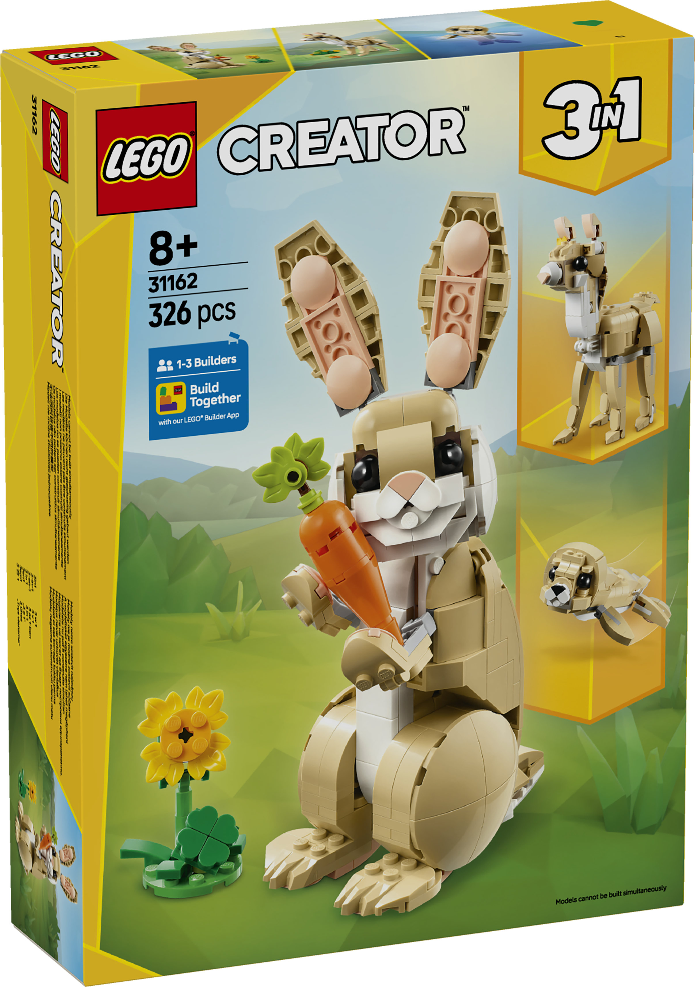 LEGO Creator 3 in 1 31162 Adorabile Coniglio Giocattolo, Si Trasforma in Lama o in Foca, Regalo per Bambini e Bambine 8+ Anni