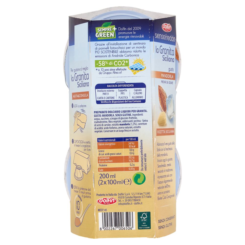 dolfin sensofreddo la Granita Siciliana gusto Mandorla 2 x 100 ml