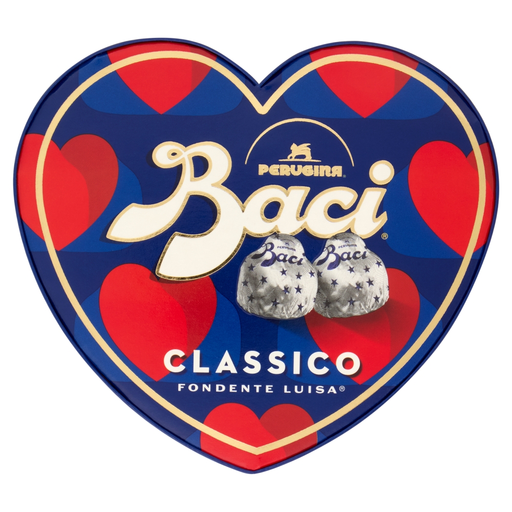 BACI PERUGINA Classico Cioccolatini Fondenti ripieni al Gianduia Scatola Cuoricino San Valentino 50g