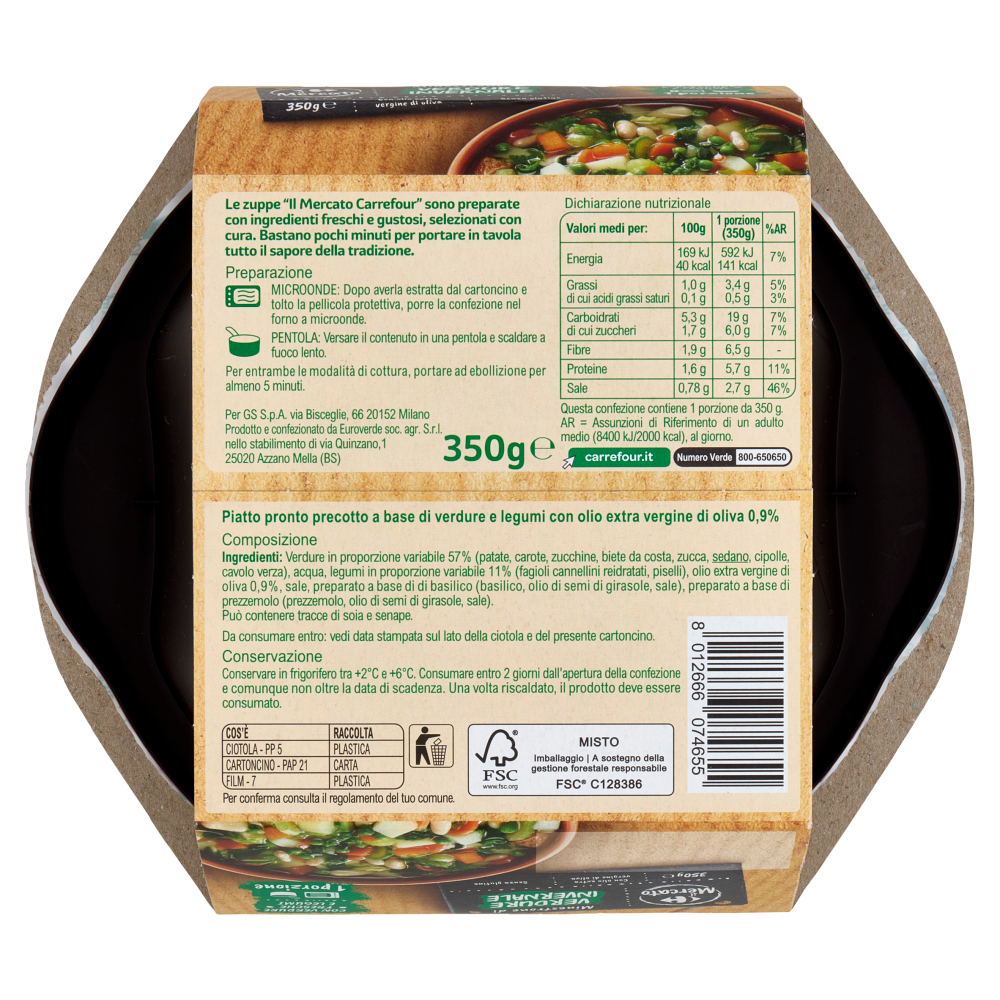 Carrefour il Mercato Minestrone di Verdure Invernale 350 g