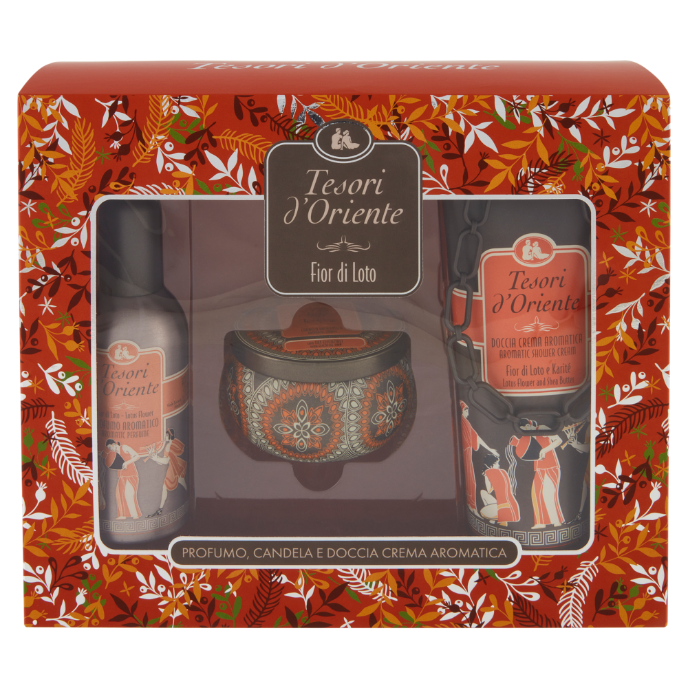 Tesori d'Oriente Fior di Loto Profumo 100 ml + Candela Aromatica 109 g + Doccia Crema 250 ml