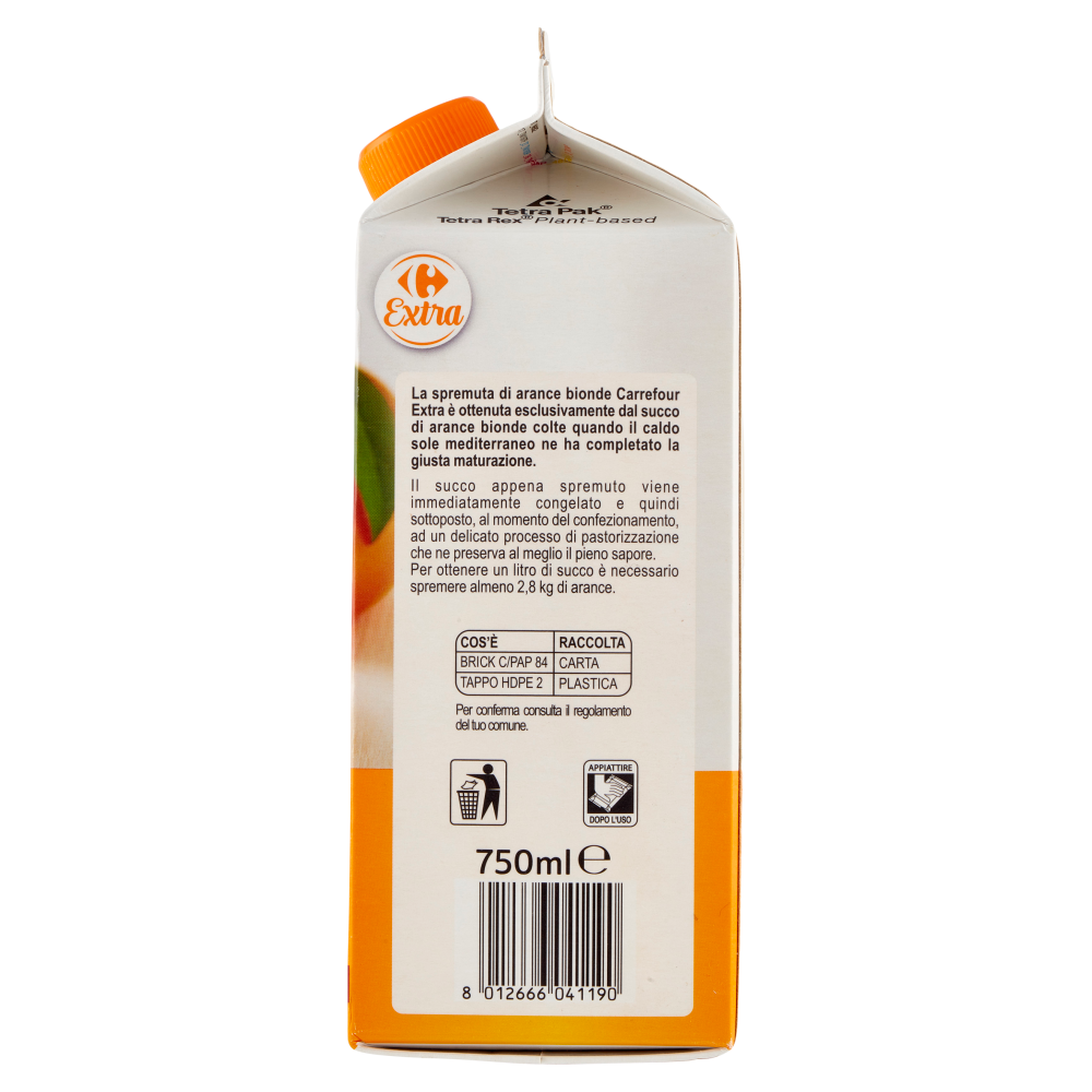 Carrefour Extra Spremuta Arance Bionde 750 ml
