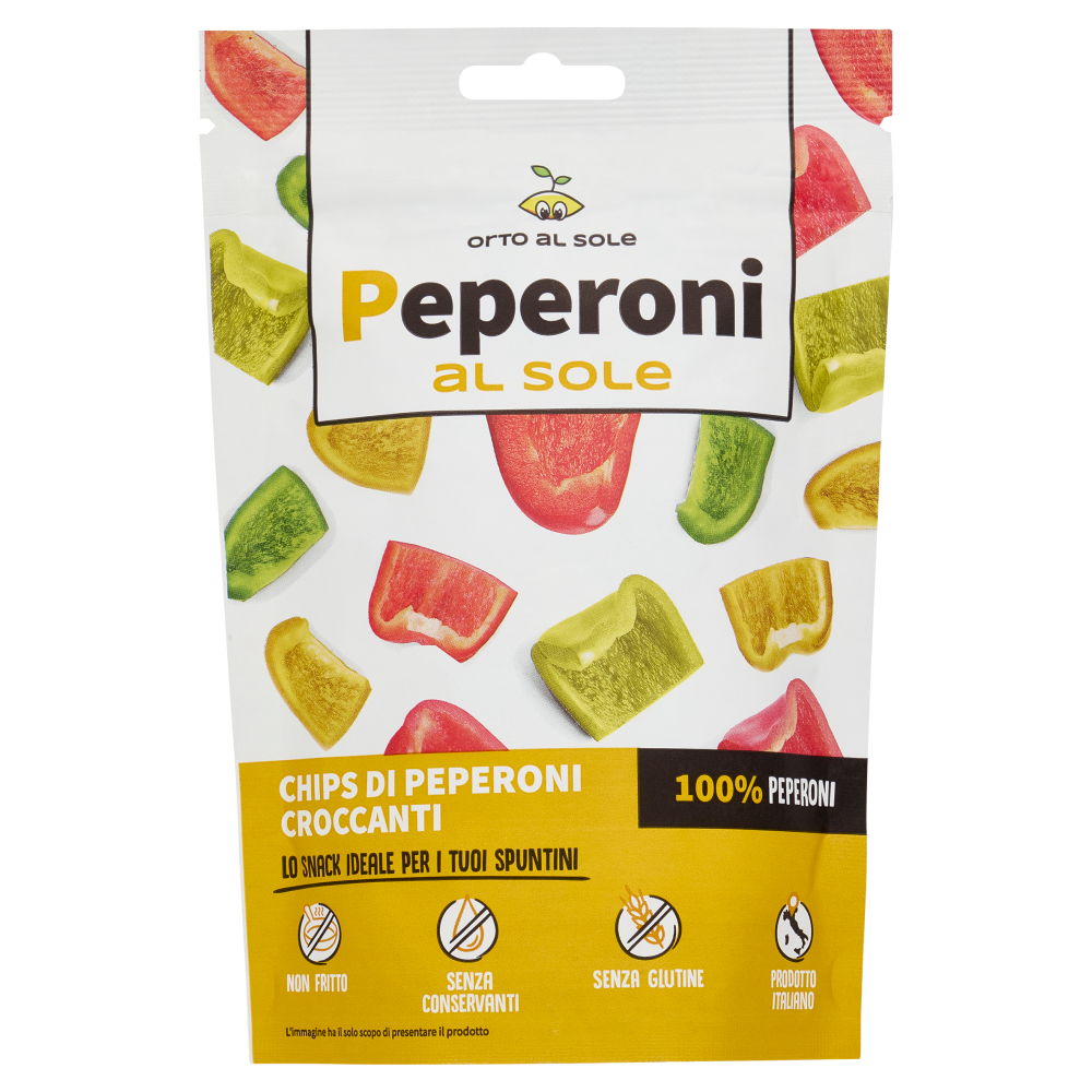 Orto al Sole Peperoni al sole Chips di Peperoni Croccanti 10 g
