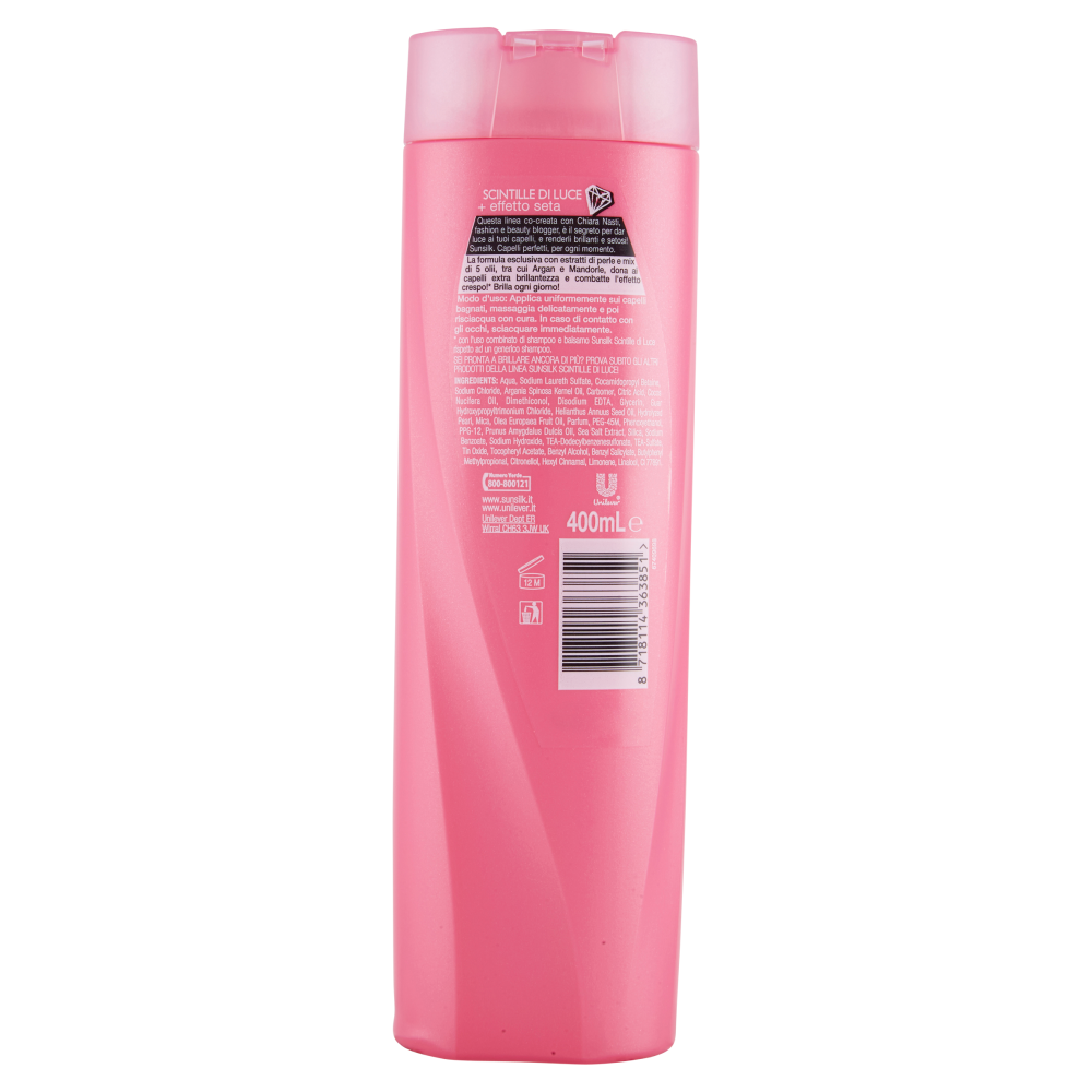 Sunsilk Scintille di luce + effetto seta Shampoo 400 ml
