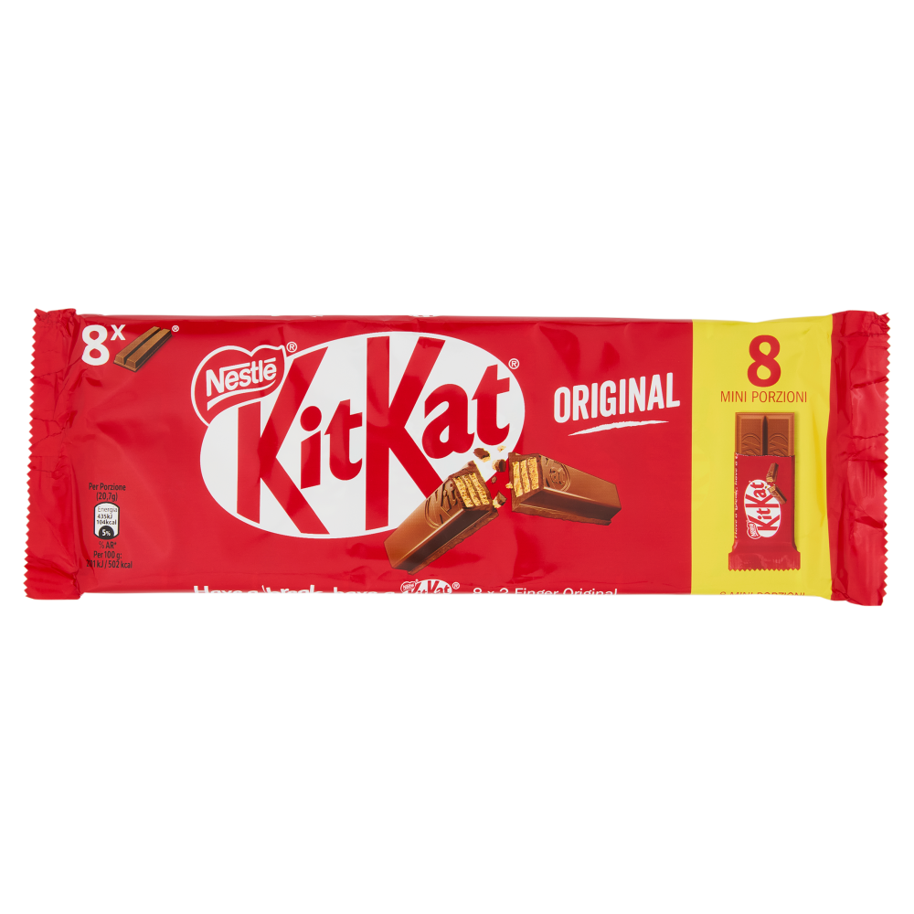 KITKAT Classic Wafer ricoperto di Cioccolato al Latte 8 Snack da 20,7g