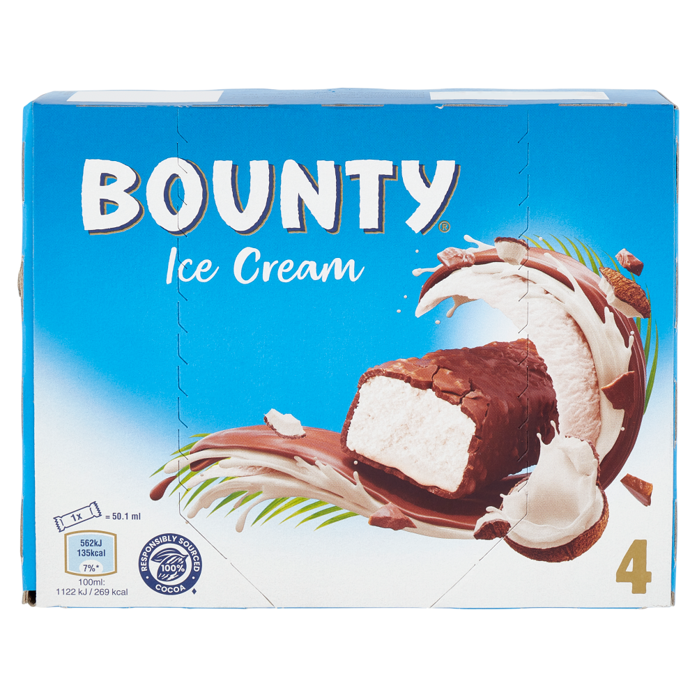 Bounty Barretta Gelato con cioccolato e cocco, Multipack 4 x 39.1 g
