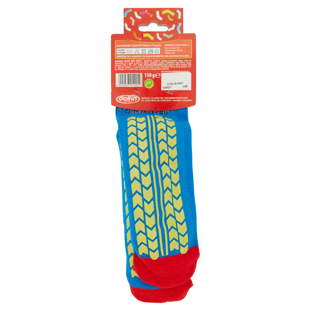 dolfin il Calzettone della Befana Antiscivolo con dolci golosità Hot Wheels 150 g