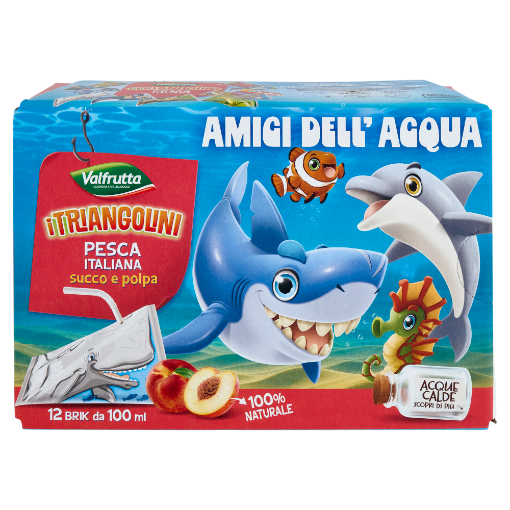 Valfrutta i Triangolini Pesca Italiana succo e polpa Brik 