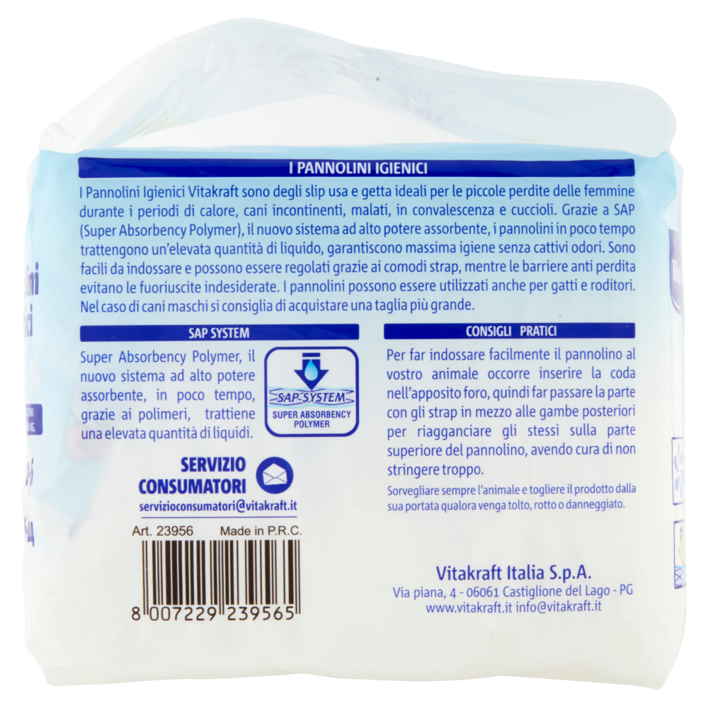 Vitakraft Pannolini Igienici per cani e gatti Taglia S 12 pz