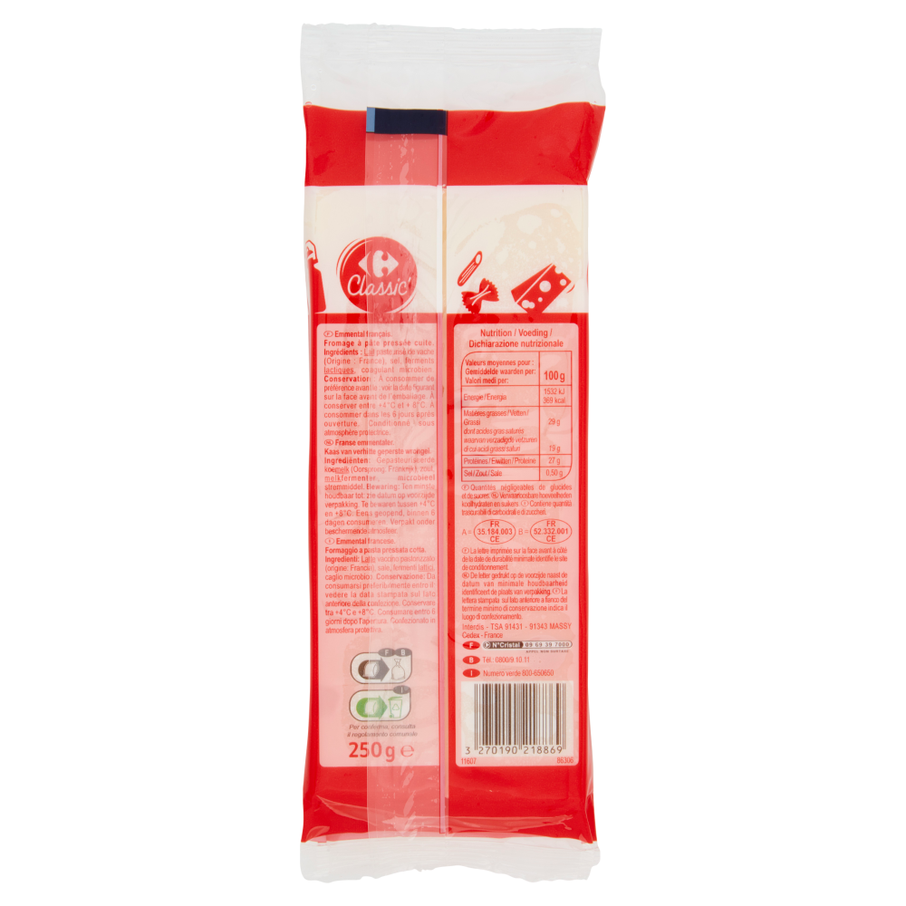 Carrefour Classic Emmental Blocco 250 g