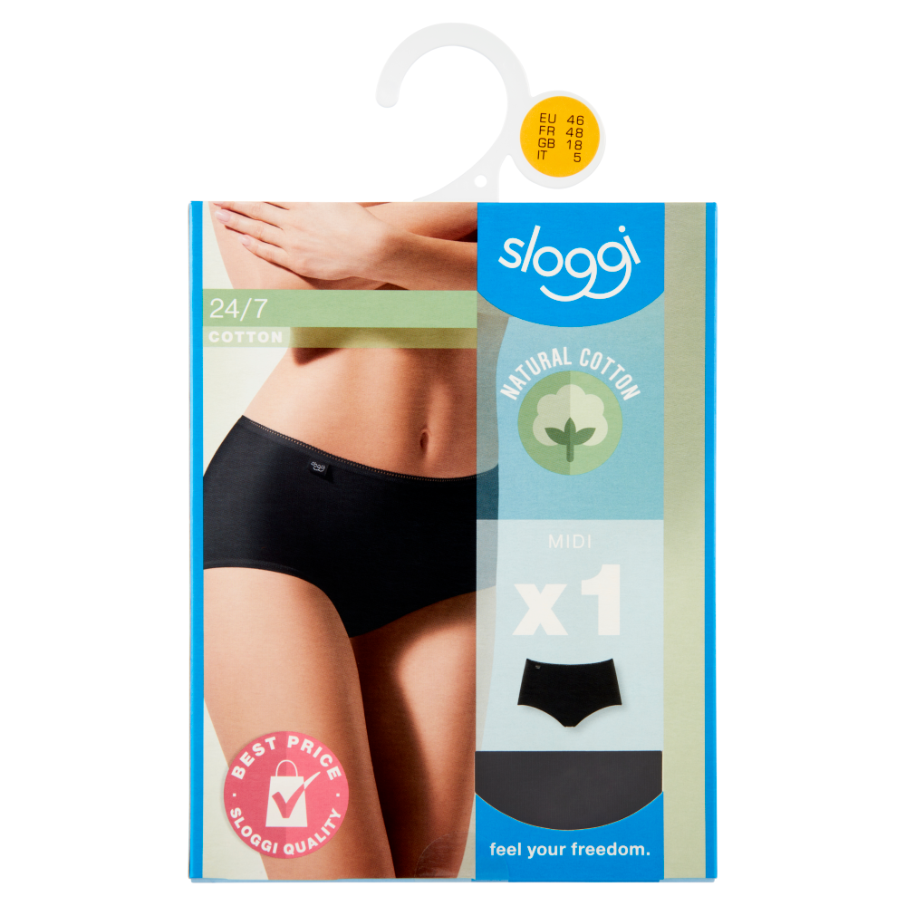 sloggi 24/7 Cotton Midi tg. 5 Black 1 pz