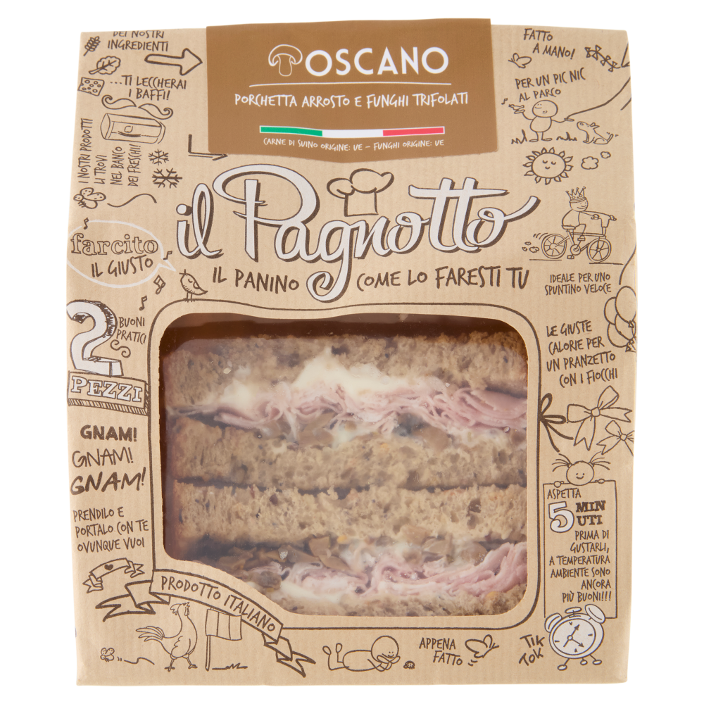 Parma Is il Pagnotto Toscano Porchetta Arrosto e Funghi Trifolati 2 Pezzi 160 g